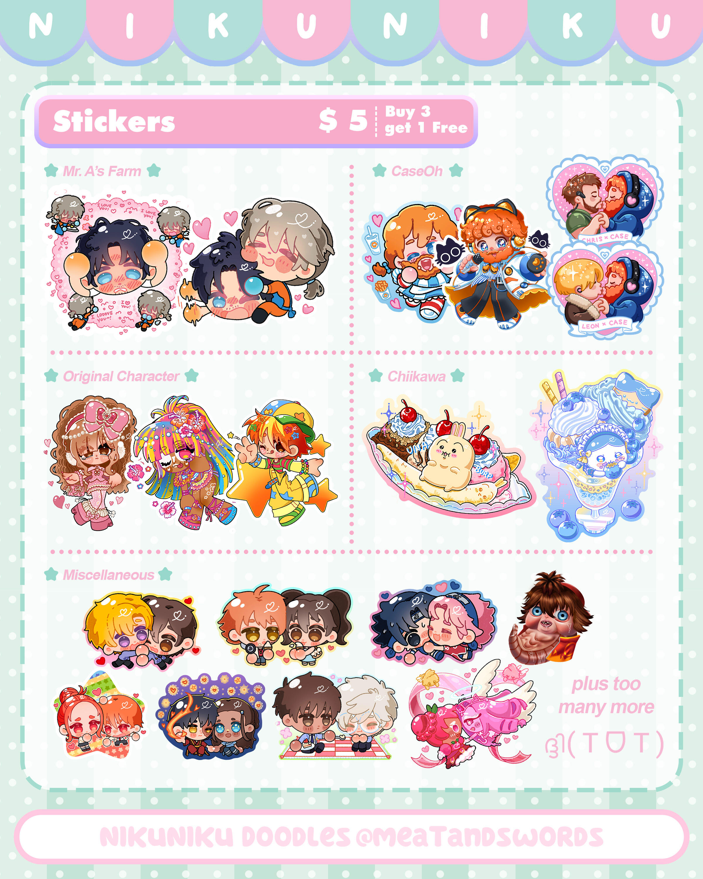 sticker sheets and books